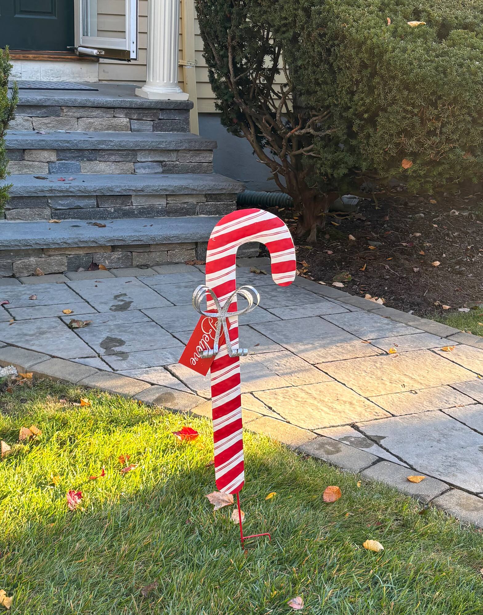 36" Tin Candy Cane Stake